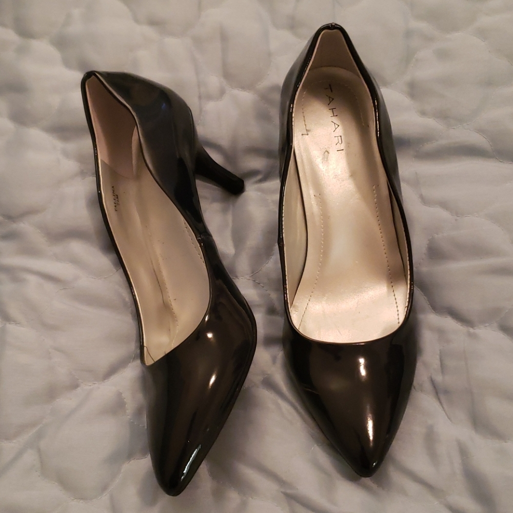 Navy Heels Patent Leather